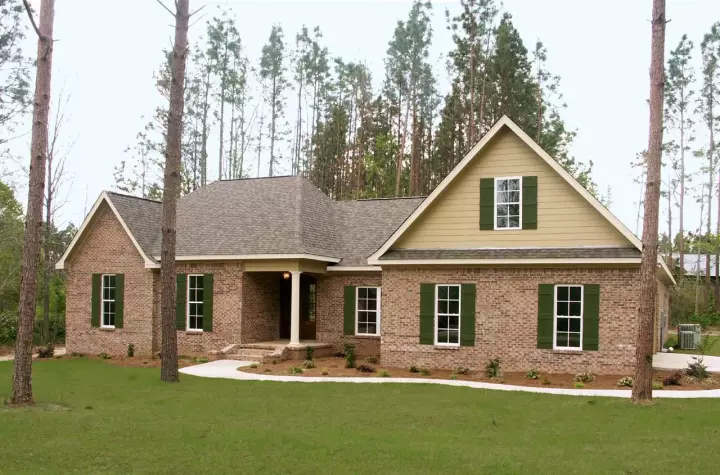 Traditional house plans 2-230 - front exterior, 2,202 sq ft, 4 bed, 2 bath house plans | Monster House Plans