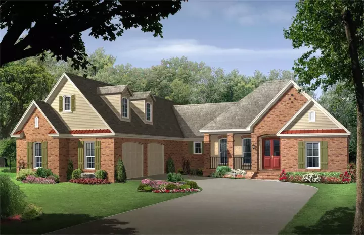 Traditional house plans 2-241 - front exterior, 2,400 sq ft, 4 bed, 3 bath house plans | Monster House Plans