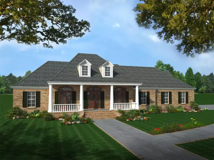 Southern house plans 2-244 - front exterior, 2,501 sq ft, 4 bed, 3 bath house plans | Monster House Plans