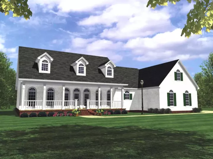 Southern house plans 2-247 - front exterior, 2,505 sq ft, 3 bed, 3 bath house plans | Monster House Plans