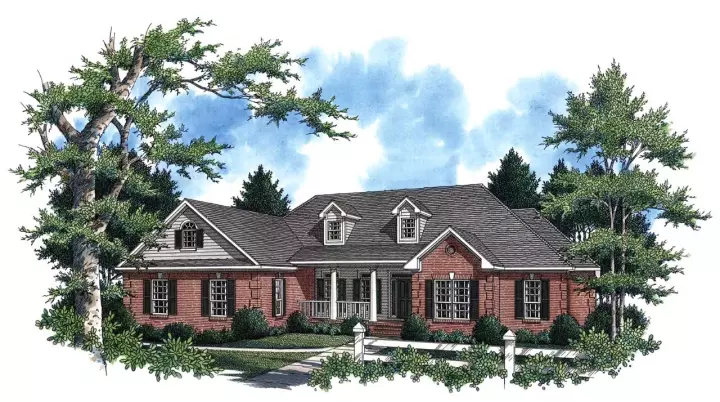 Country house plans 2-254 - front exterior, 2,805 sq ft, 4 bed, 3 bath house plans | Monster House Plans