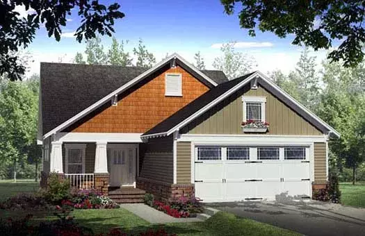 Craftsman house plans 2-257 - front exterior, 1,800 sq ft, 3 bed, 2 bath house plans | Monster House Plans