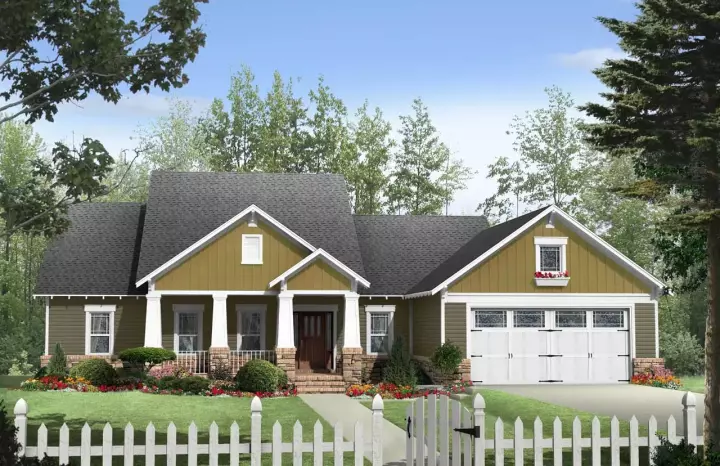 Craftsman house plans 2-263 - front exterior, 1,924 sq ft, 3 bed, 2 bath house plans | Monster House Plans