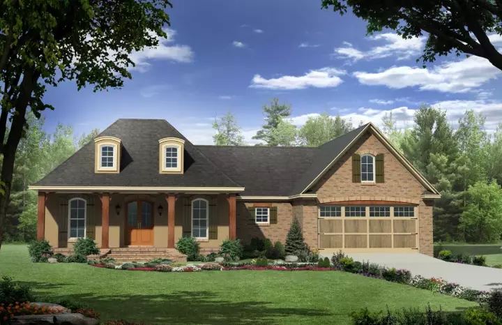 European house plans 2-270 - front exterior, 1,879 sq ft, 3 bed, 2 bath house plans | Monster House Plans