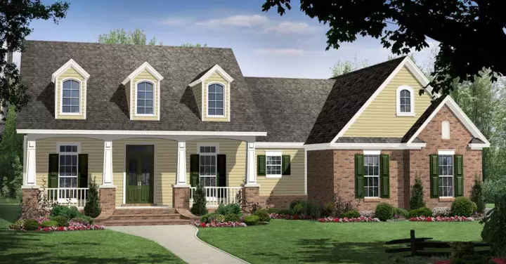 Country house plans 2-283 - front exterior, 2,266 sq ft, 4 bed, 3 bath house plans | Monster House Plans