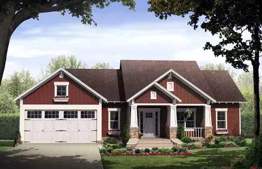 Craftsman house plans 2-295 - front exterior, 1,853 sq ft, 3 bed, 2 bath house plans | Monster House Plans