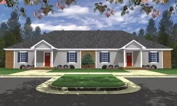 Traditional house plans 2-301 - front exterior, 2,340 sq ft, 3 bed, 2 bath house plans | Monster House Plans