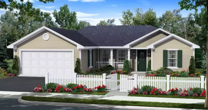Country house plans 2-302 - front exterior, 1,200 sq ft, 3 bed, 2 bath house plans | Monster House Plans