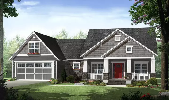 Craftsman house plans 2-319 - front exterior, 2,284 sq ft, 4 bed, 2 bath house plans | Monster House Plans