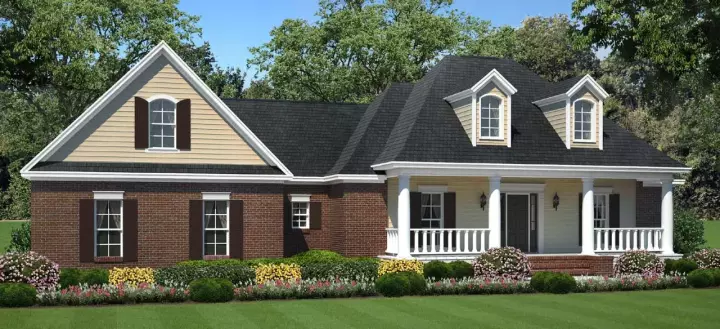 Southern house plans 2-323 - front exterior, 1,624 sq ft, 3 bed, 2 bath house plans | Monster House Plans