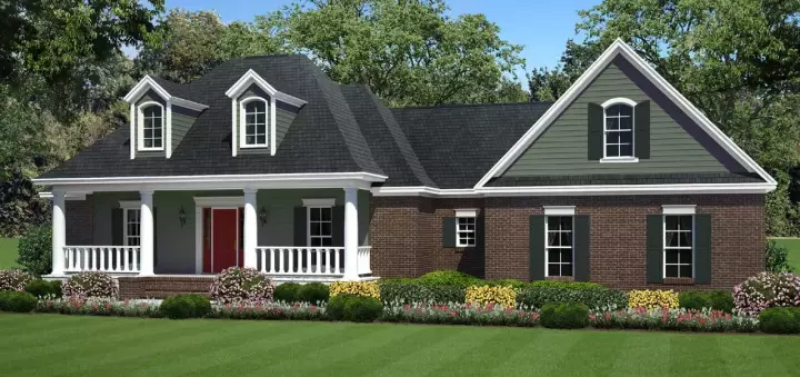 Southern house plans 2-330 - front exterior, 1,934 sq ft, 3 bed, 2 bath house plans | Monster House Plans