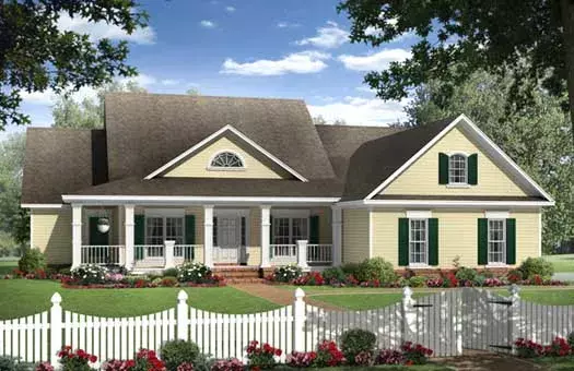 Country house plans 2-332 - front exterior, 2,269 sq ft, 4 bed, 2 bath house plans | Monster House Plans