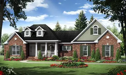 Southern house plans 2-333 - front exterior, 2,272 sq ft, 4 bed, 2 bath house plans | Monster House Plans