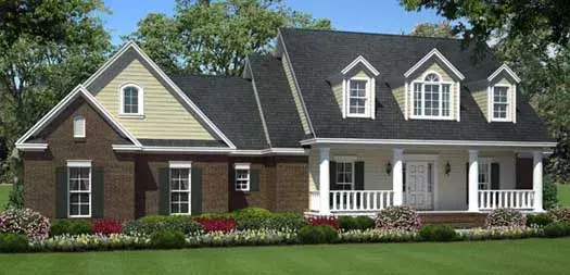 Southern house plans 2-340 - front exterior, 1,624 sq ft, 3 bed, 2 bath house plans | Monster House Plans