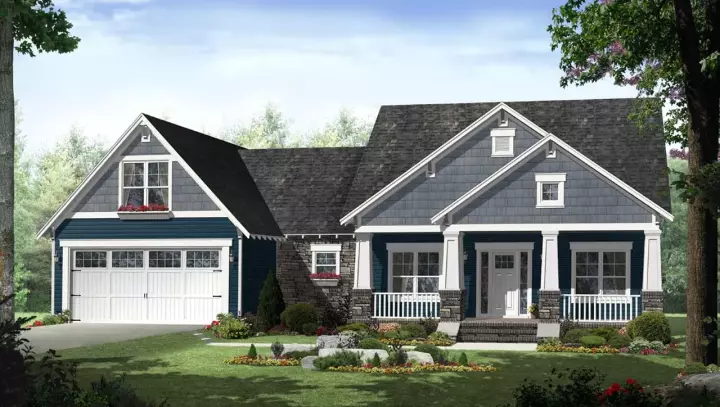 Craftsman house plans 2-341 - front exterior, 1,637 sq ft, 3 bed, 2 bath house plans | Monster House Plans