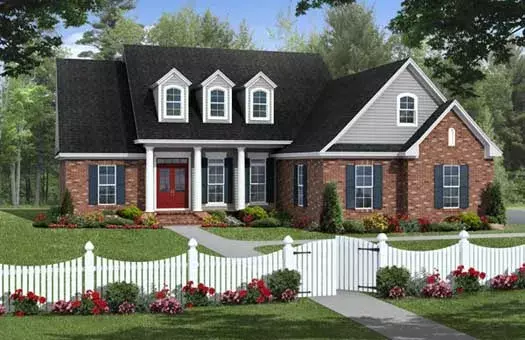 Country house plans 2-345 - front exterior, 1,806 sq ft, 3 bed, 2 bath house plans | Monster House Plans
