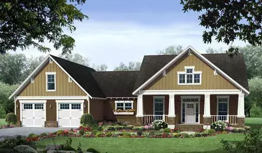 Craftsman house plans 2-350 - front exterior, 1,940 sq ft, 3 bed, 2 bath house plans | Monster House Plans