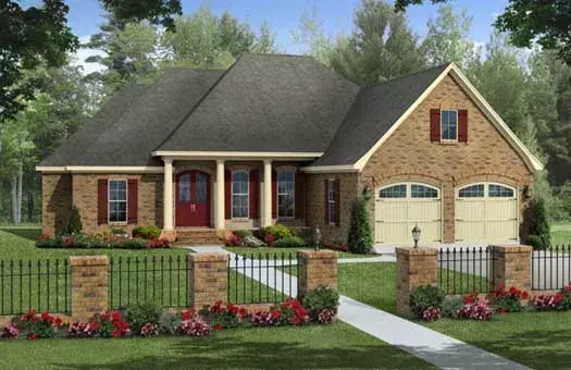 Country house plans 2-355 - front exterior, 2,203 sq ft, 4 bed, 2 bath house plans | Monster House Plans