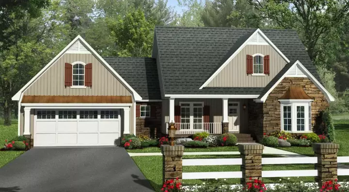 Country house plans 2-358 - front exterior, 2,212 sq ft, 4 bed, 2 bath house plans | Monster House Plans