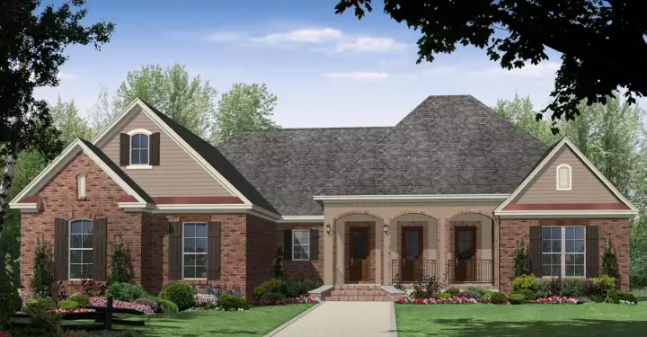 French Country house plans 2-359 - front exterior, 2,216 sq ft, 3 bed, 2 bath house plans | Monster House Plans