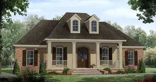 European house plans 2-360 - front exterior, 2,218 sq ft, 4 bed, 2 bath house plans | Monster House Plans