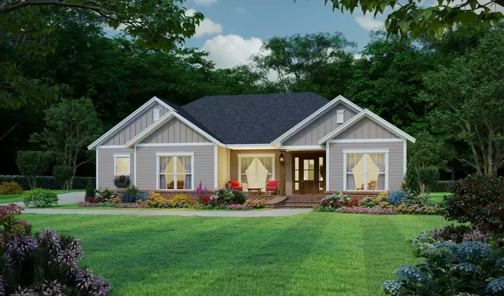 Traditional house plans 2-413 - front exterior, 1,531 sq ft, 3 bed, 2 bath house plans | Monster House Plans