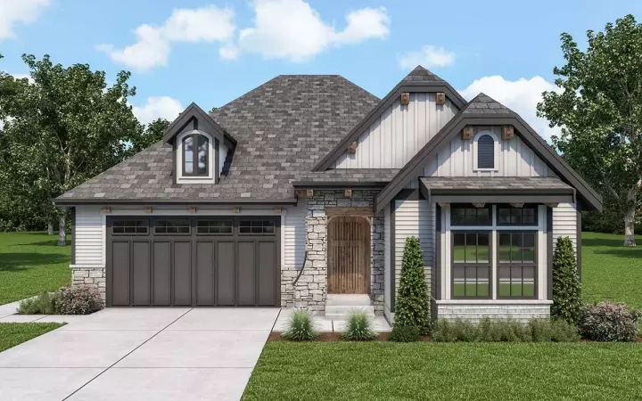 French Country house plans 20-116 - front exterior, 1,615 sq ft, 2 bed, 2 bath house plans | Monster House Plans