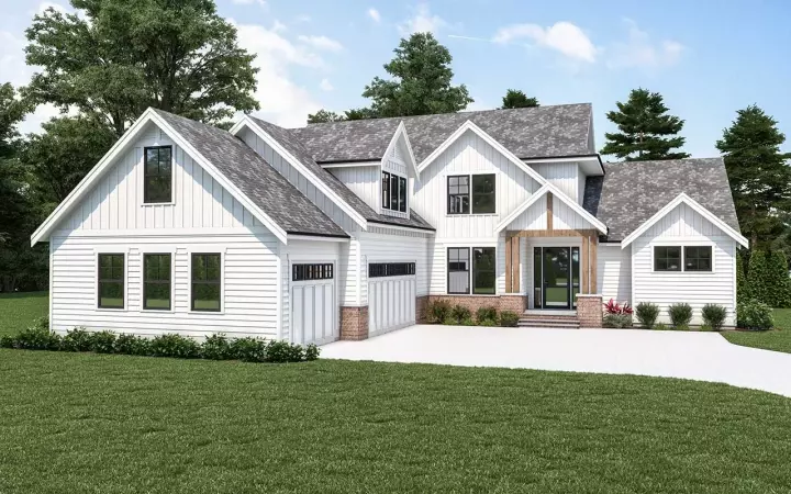 Modern Farmhouse house plans 20-153 - front exterior, 3,251 sq ft, 4 bed, 2 bath house plans | Monster House Plans
