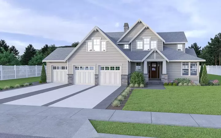 Craftsman house plans 20-156 - front exterior, 2,935 sq ft, 4 bed, 3 bath house plans | Monster House Plans