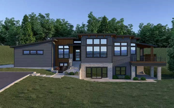 Contemporary house plans 20-158 - front exterior, 2,800 sq ft, 3 bed, 3 bath house plans | Monster House Plans