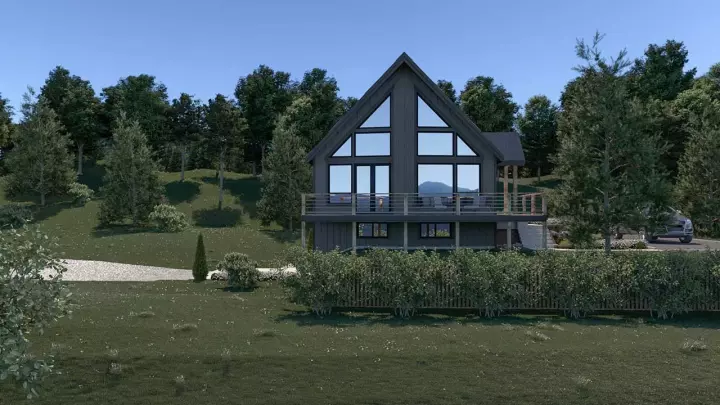 Contemporary house plans 20-178 - front exterior, 1,424 sq ft, 3 bed, 2 bath house plans | Monster House Plans
