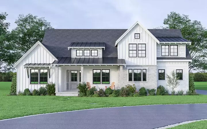 Modern Farmhouse house plans 20-188 - front exterior, 3,023 sq ft, 4 bed, 3 bath house plans | Monster House Plans