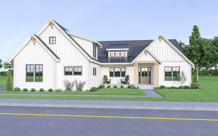 Modern Farmhouse house plans 20-194 - front exterior, 2,948 sq ft, 3 bed, 3 bath house plans | Monster House Plans