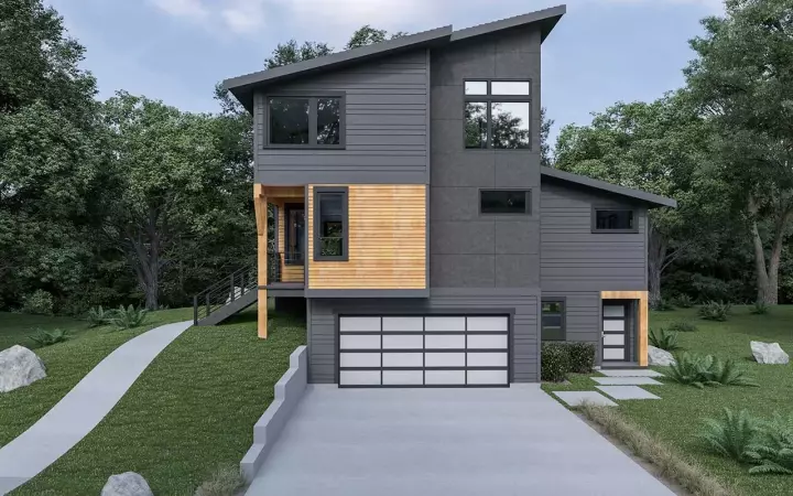 Contemporary house plans 20-195 - front exterior, 2,509 sq ft, 3 bed, 3 bath house plans | Monster House Plans