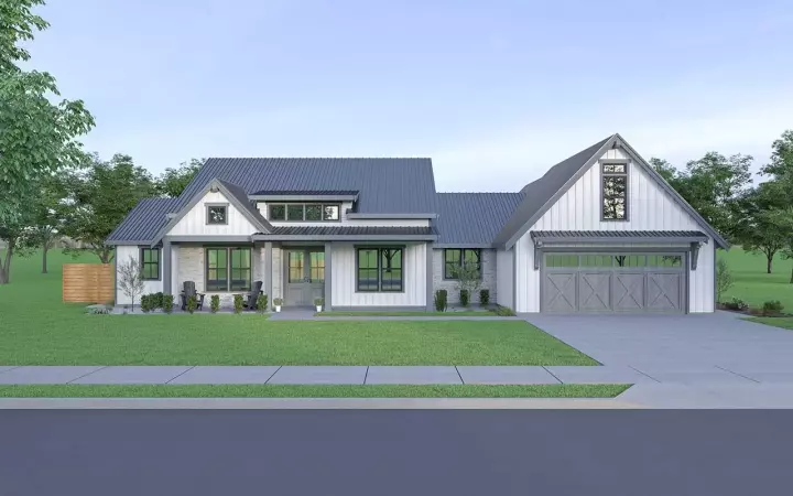 Modern Farmhouse house plans 20-205 - front exterior, 2,125 sq ft, 3 bed, 2 bath house plans | Monster House Plans