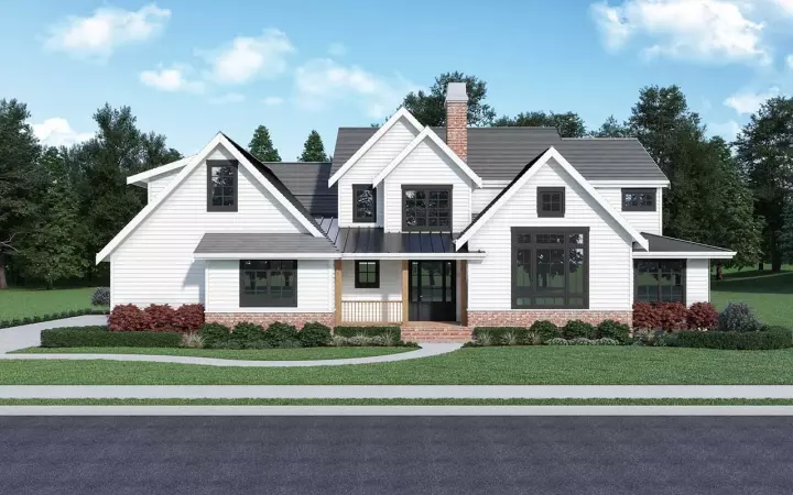 Modern Farmhouse house plans 20-208 - front exterior, 2,935 sq ft, 3 bed, 3 bath house plans | Monster House Plans