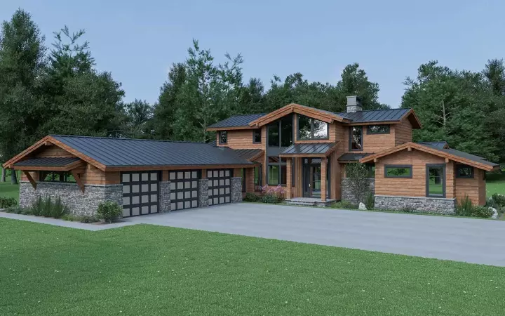 Contemporary house plans 20-209 - front exterior, 2,926 sq ft, 3 bed, 2 bath house plans | Monster House Plans
