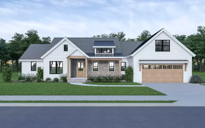 Modern Farmhouse house plans 20-211 - front exterior, 2,401 sq ft, 3 bed, 2 bath house plans | Monster House Plans