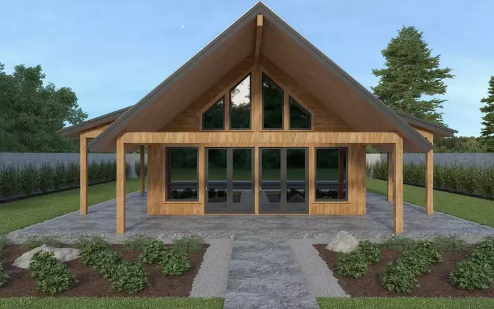 Contemporary house plans 20-227 - front exterior, 2,298 sq ft, 2 bed, 2 bath house plans | Monster House Plans