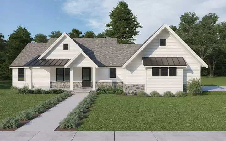 Modern Farmhouse house plans 20-232 - front exterior, 3,138 sq ft, 4 bed, 3 bath house plans | Monster House Plans