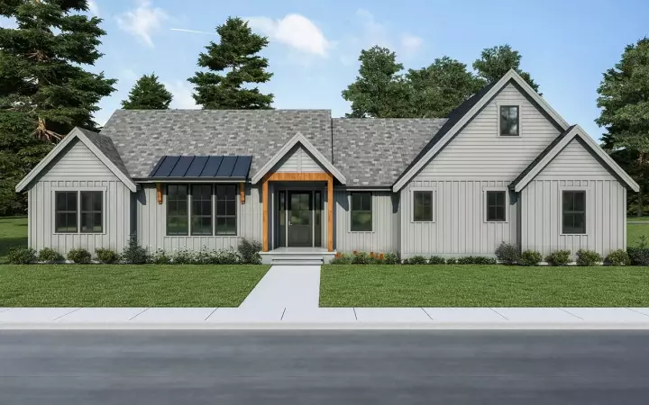 Modern Farmhouse house plans 20-234 - front exterior, 2,208 sq ft, 3 bed, 2 bath house plans | Monster House Plans