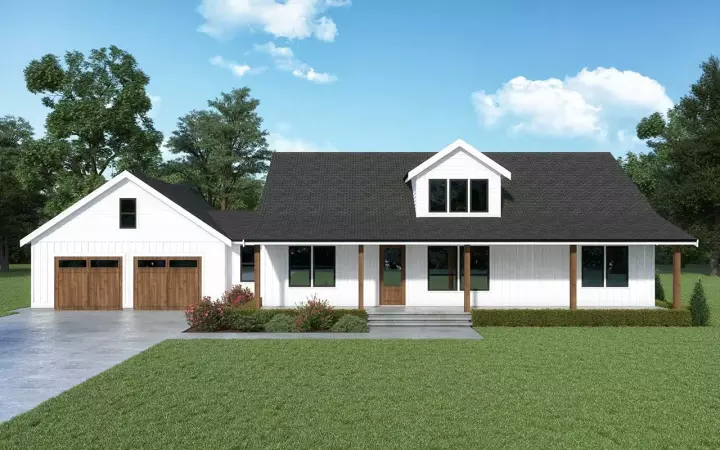 Farmhouse house plans 20-262 - front exterior, 2,890 sq ft, 3 bed, 2 bath house plans | Monster House Plans
