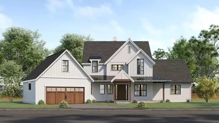Modern Farmhouse house plans 20-267 - front exterior, 3,250 sq ft, 3 bed, 2 bath house plans | Monster House Plans