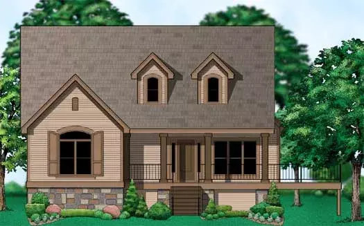 Country house plans 21-1001 - front exterior, 1,714 sq ft, 3 bed, 2 bath house plans | Monster House Plans