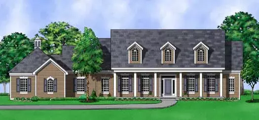 Southern house plans 21-1003 - front exterior, 4,234 sq ft, 4 bed, 4 bath house plans | Monster House Plans