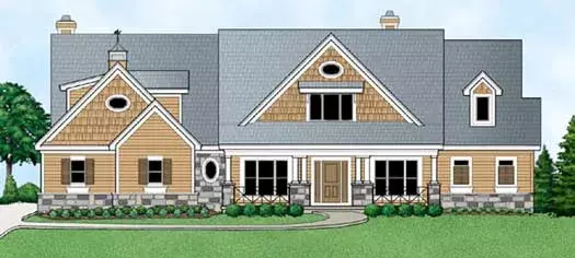 Craftsman house plans 21-1005 - front exterior, 3,070 sq ft, 3 bed, 3 bath house plans | Monster House Plans