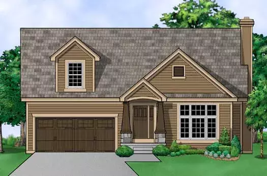 Craftsman house plans 21-1007 - front exterior, 1,552 sq ft, 3 bed, 2 bath house plans | Monster House Plans