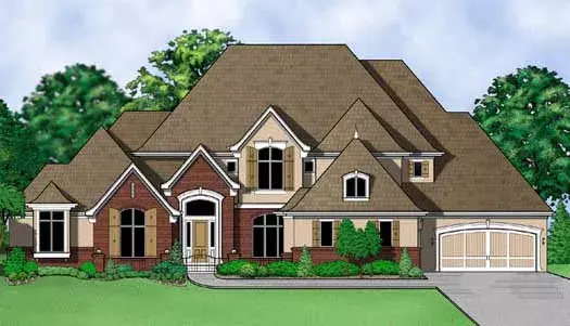 European house plans 21-1016 - front exterior, 7,613 sq ft, 4 bed, 5 bath house plans | Monster House Plans