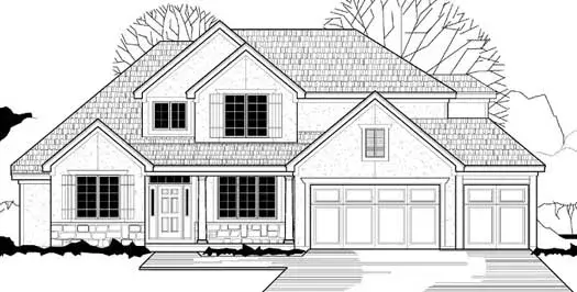 Traditional house plans 21-1021 - front exterior, 3,115 sq ft, 5 bed, 4 bath house plans | Monster House Plans