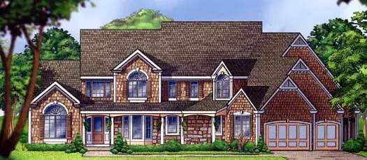 Country house plans 21-1032 - front exterior, 4,518 sq ft, 5 bed, 5 bath house plans | Monster House Plans